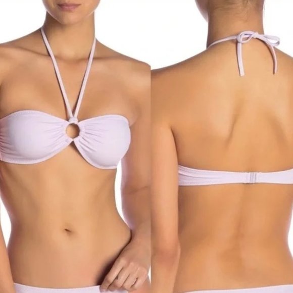 Solid & Striped The Abby Bandeau Lilac Purple Bikini Top Size Large - Picture 1 of 9